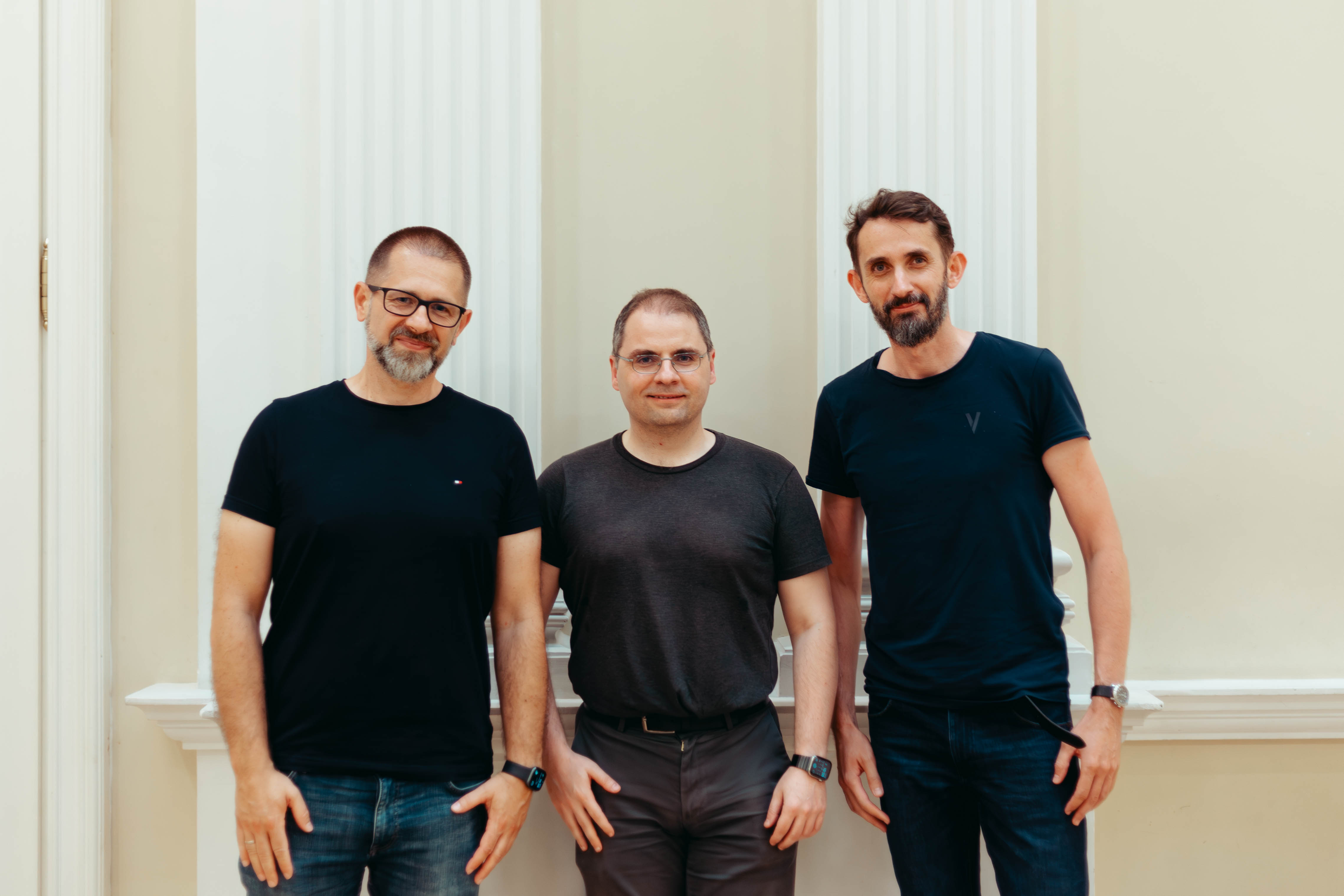Po nagraniu – Michał Stanisławek, prof. Aleksander Mądry i Karol Stryja